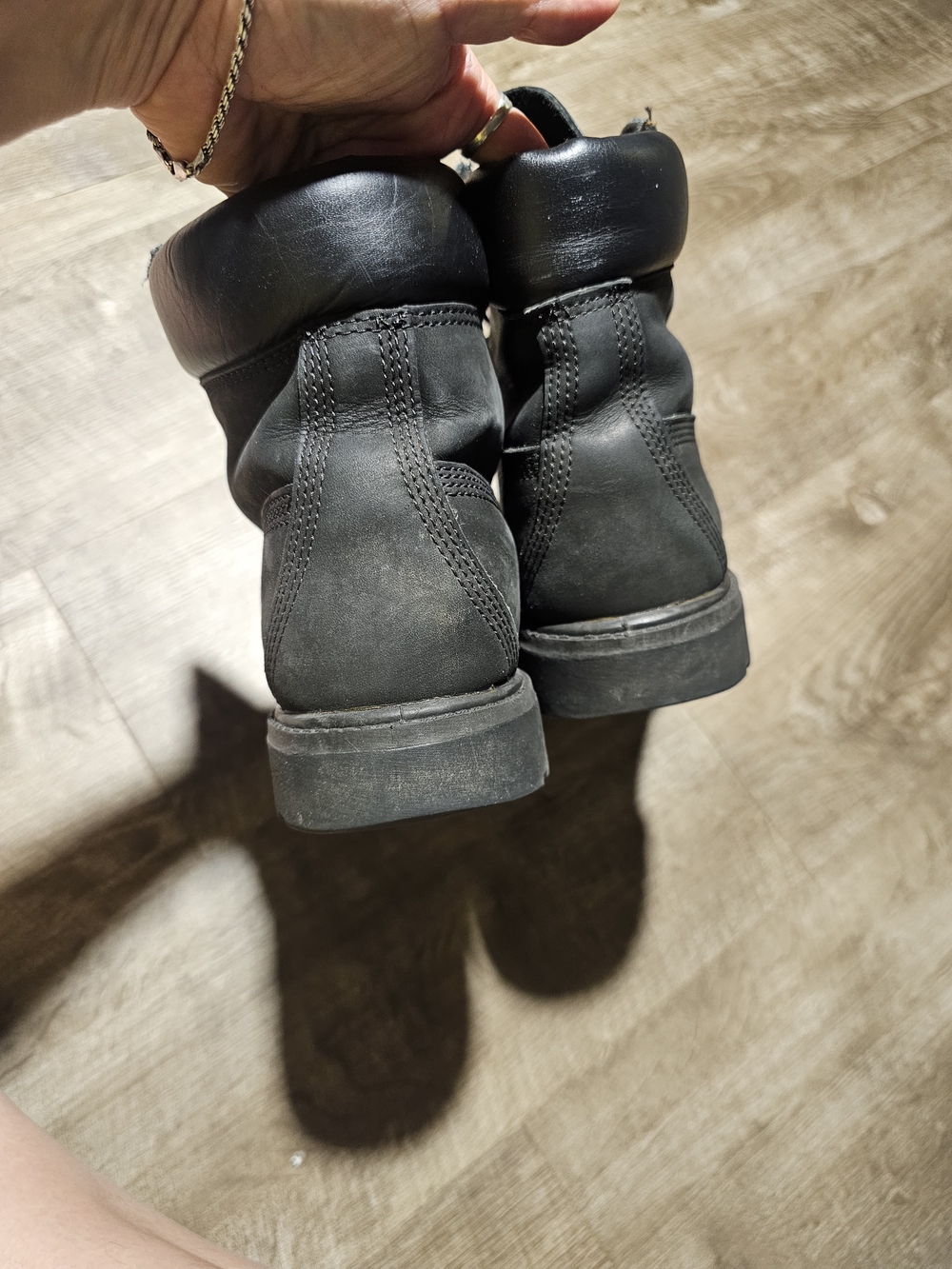 Timberland Black Men's Leather Lace-Up Boat/Work Boots - Picture 5 of 14